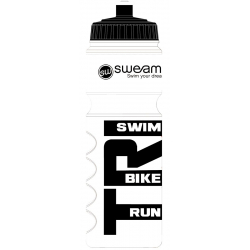 Bidon TRIATHLON SWEAMS Swim Bike Run - White Black - 750ml 