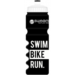 Bidon TRIATHLON SWEAMS Swim Bike Run - Black White - 750ml