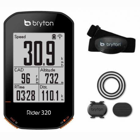 BRYTON Rider 320 T - Avec Capteur Cardio et Cadence - Compteur vélo GPS -  PlaneteCycle