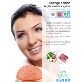 EPONGE VISAGE - ARGILE ROSE - KONJAC KIREI PARIS