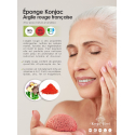 EPONGE VISAGE - ARGILE ROUGE - KONJAC KIREI PARIS