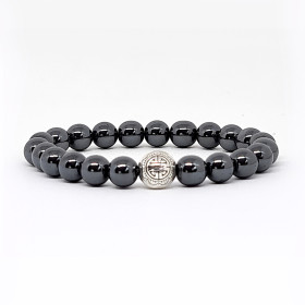 BRACELET PIERRES NATURELLES et ARGENT - KIREI PARIS BIJOUX - LONG LIFE et HEMATITE 8mm