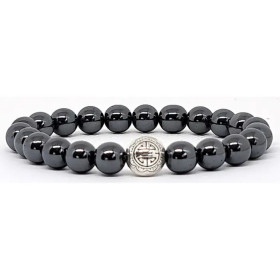 BRACELET PIERRES NATURELLES et ARGENT - KIREI PARIS BIJOUX - LONG LIFE et PIERRE VOLCANIQUE 8mm