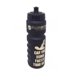 Bidon SWEAMS Can you swim faster than me - 750ml - Black Matt - GOLD