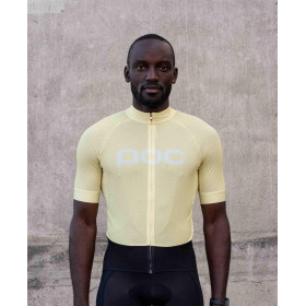 Maillot manche courte Homme POC Essential Road Logo Jersey - Lt Sulfur Yellow - Sulfur Yellow