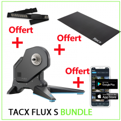 Tacx Flux S Smart T2900 Bundle ( Abonnement Premium 6 mois Tacx App Training +Ceinture cardo HRM Dual + tapis d'entraînement ) 