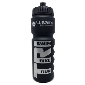 Bidon SWEAMS TRI Swim Bike Run - Black Matt SILVER - 750ml 