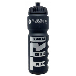 Bidon SWEAMS TRI Swim Bike Run - Black Matt SILVER - 750ml 
