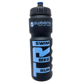 Bidon SWEAMS TRI Swim Bike Run - Black Matt BLUE - 750ml