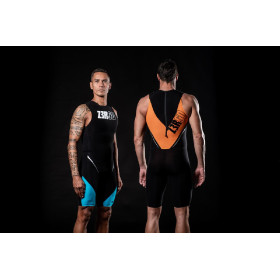 ZEROD SPEEDSUIT Elite BLACK / ATOLL / ORANGE HOMME - Singlet Triathlon Homme 