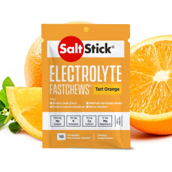 Pack de pastilles electrolyte à croquer SALTSTICK Fastchew - Saveur Orange - 12 sachets de 10 pastilles