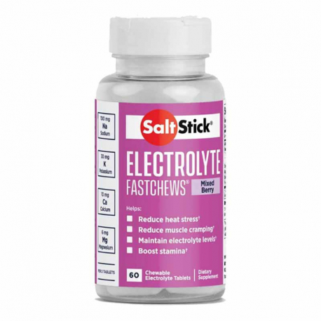 SALTSTICK Fastchews Mixed Berry - Boite de 60 pastilles electrolyte à croquer