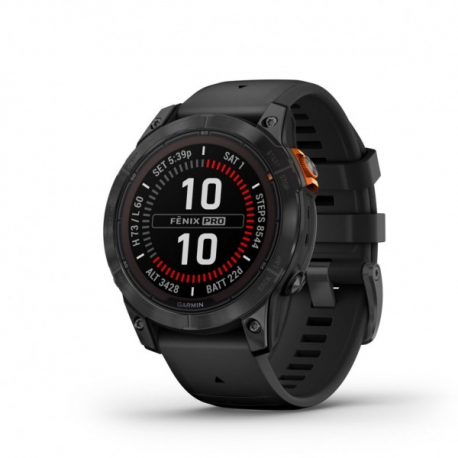 GARMIN FENIX 7 Pro Solar Edition - Gray avec bracelet noir - Montre GPS Running - EN STOCK