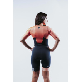 Trifonction Triathlon ZEROD TTSuit RACER FEMME Fusion Coral Avec Manches 