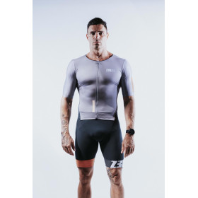 Trifonction Triathlon ZEROD TTSuit RACER HOMME Cinder Grey  Avec Manches 