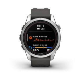 GARMIN FENIX 7S Pro Solar Edition - Silver avec bracelet gris - Montre GPS Running - EN STOCK