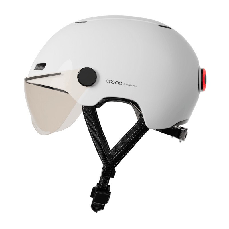 COSMO Fusion Casque urbain - Blanc Brillant avec Cosmo RIDE (+télécommande) | Planetecycle