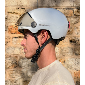 COSMO  Fusion Casque urbain - Blanc Brillant  avec Cosmo RIDE (+télécommande)