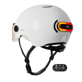 COSMO  Fusion Casque urbain - Blanc Brillant  avec Cosmo RIDE (+télécommande)