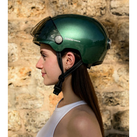 COSMO  Fusion Casque urbain - Forest Green / Vert métallisé avec Cosmo RIDE (+télécommande)