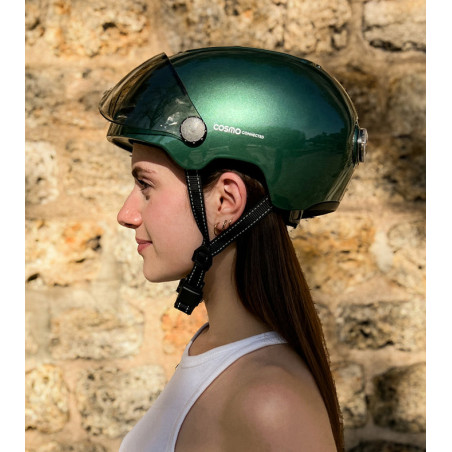 COSMO Fusion Casque urbain - Forest Green / Vert métallisé avec Cosmo RIDE (+télécommande) | Planetecycle