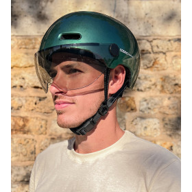 COSMO  Fusion Connected   Casque urbain - Forest Green / Vert métallisé avec Cosmo RIDE (+télécommande)