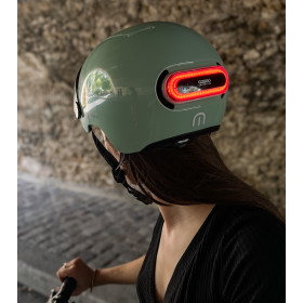 COSMO  Fusion Casque urbain - Salvia Brillant  / Sauge avec Cosmo RIDE (+télécommande)