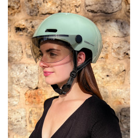 COSMO  Fusion Casque urbain - Salvia Brillant  / Sauge avec Cosmo RIDE (+télécommande)