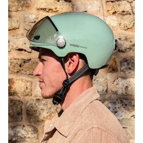 COSMO  Fusion Casque urbain - Salvia Brillant  / Sauge avec Cosmo RIDE (+télécommande)