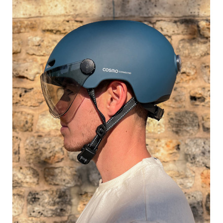 COSMO Fusion Casque urbain - Bleu Mat avec Cosmo RIDE (+télécommande) | Planetecycle