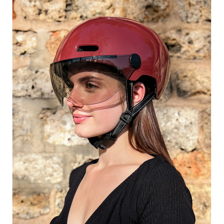 COSMO Fusion Casque urbain - Ruby Brillant / Rubis avec Cosmo RIDE (+télécommande) | Planetecycle