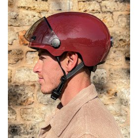 COSMO  Fusion Casque urbain - Ruby Brillant  / Rubis avec Cosmo RIDE (+télécommande)