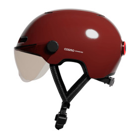 COSMO  Fusion Casque urbain - Ruby Brillant  / Rubis avec Cosmo RIDE (+télécommande)