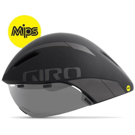 GIRO AEROHEAD MIPS - BLACK TITANE - Casque CLM - TRIATHLON avec technologie MIPS | Planetecycle