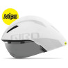 GIRO AEROHEAD MIPS - MATTE WHITE - SILVER - Casque CLM - TRIATHLON avec technologie MIPS