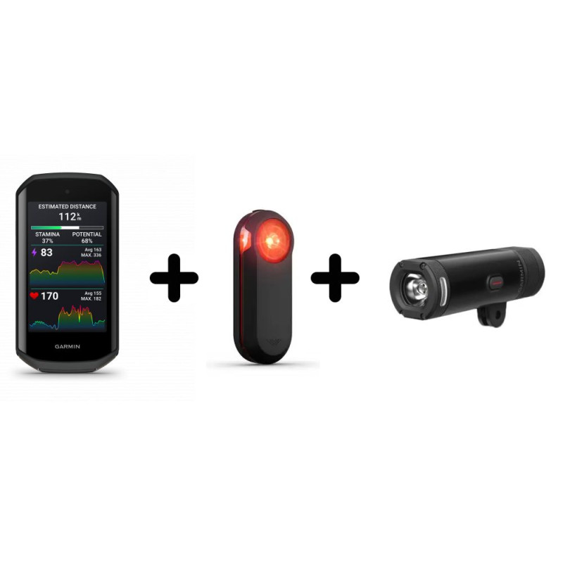 COMBO Garmin Edge 1050 + Varia RTL 515 feu arriere connecté + Varia UT 800 feu avant - EN STOCK | Planetecycle