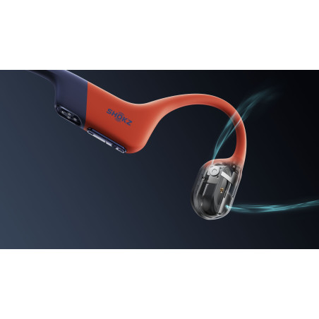 SHOKZ OPENSWIM PRO Rouge - Casque audio Bluetooth Natation , Eau Libre - EN STOCK | Planetecycle