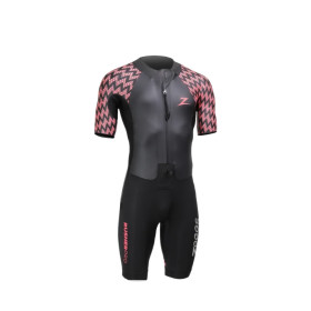 Zoggs RUSHER Pro SHORTY Black Red - Combinaison Swimrun Homme