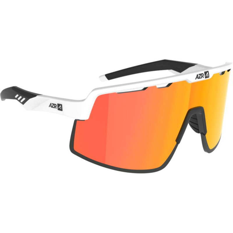 Lunettes AZR SPEED RX BLANCHE MATE avec ECRAN ROUGE - Lunettes solaires Vélo et Triathlon | Planetecycle