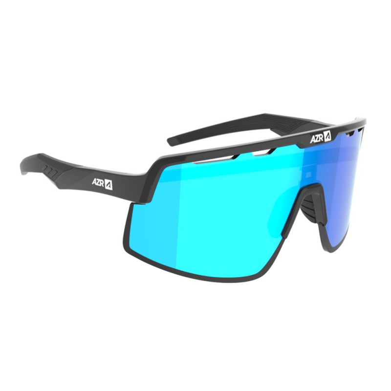 Lunettes AZR SPEED RX NOIRE VERNIE avec ECRAN BLEU - Lunettes solaires Vélo et Triathlon | Planetecycle