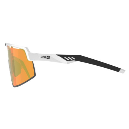 Lunettes AZR SPEED RX BLANCHE VERNIE avec ECRAN GOLD - Lunettes solaires Vélo et Triathlon | Planetecycle