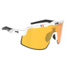 Lunettes AZR SPEED RX BLANCHE VERNIE avec ECRAN GOLD - Lunettes solaires Vélo et Triathlon