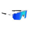 Lunettes AZR PRO RACE RX CRYSTALE VERNIE avec ECRAN BLEU - Lunettes solaires Vélo et Triathlon