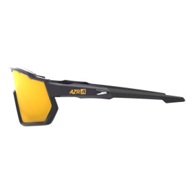 Lunettes AZR PRO RACE RX NOIRE VERNIE avec ECRAN OR - Lunettes solaires Vélo et Triathlon