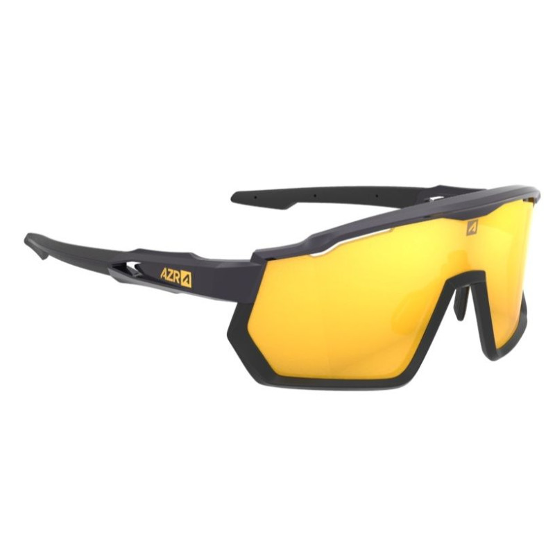 Lunettes AZR PRO RACE RX NOIRE VERNIE avec ECRAN OR - Lunettes solaires Vélo et Triathlon | Planetecycle