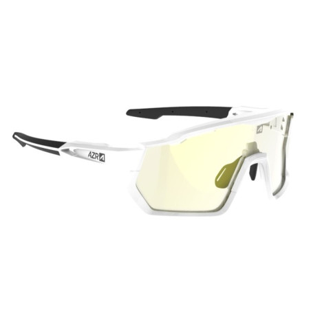 Lunettes AZR KROMIC PRO RACE RX BLANCHE VERNIE avec ECRAN IRISE GOLD PHOTOCHROMIQUE - Lunettes solaires Vélo et Triathlon | Planetecycle