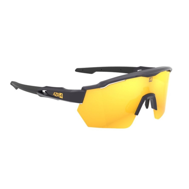 Lunettes AZR RACE RX NOIRE avec ECRAN OR - Lunettes solaires Vélo et Triathlon | Planetecycle