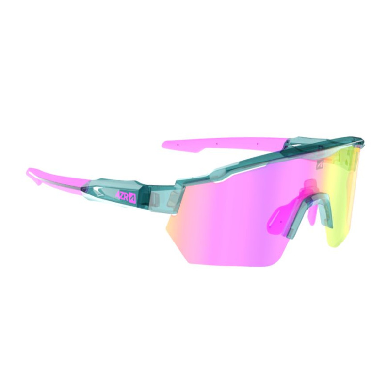 Lunettes AZR RACE RX CRYSTALE VERNIE TURQUOISE avec ECRAN ROSE - Lunettes solaires Vélo et Triathlon | Planetecycle