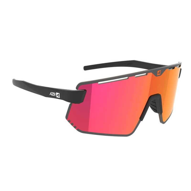 Lunettes AZR FLASH RX NOIRE MATE avec ECRAN ROUGE - Lunettes solaires Vélo et Triathlon | Planetecycle