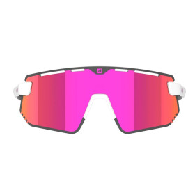 Lunettes AZR FLASH RX BLANCHE VERNIE avec ECRAN ROSE - Lunettes solaires Vélo et Triathlon